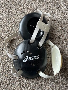 ASICS Black and White Wrestling Ear Guards